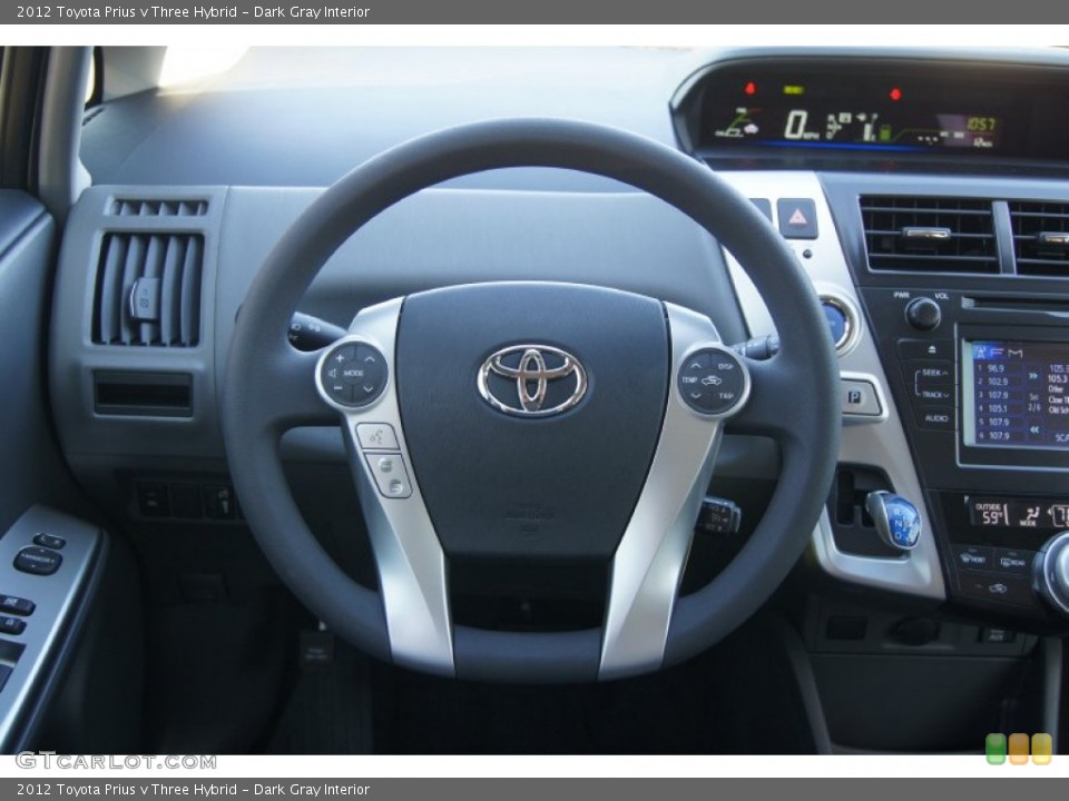 Dark Gray Interior Steering Wheel for the 2012 Toyota Prius v Three Hybrid #72303151