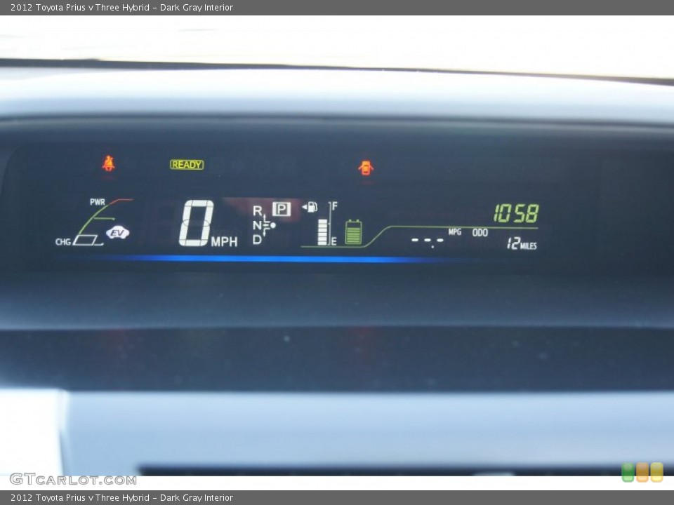 Dark Gray Interior Gauges for the 2012 Toyota Prius v Three Hybrid #72303289