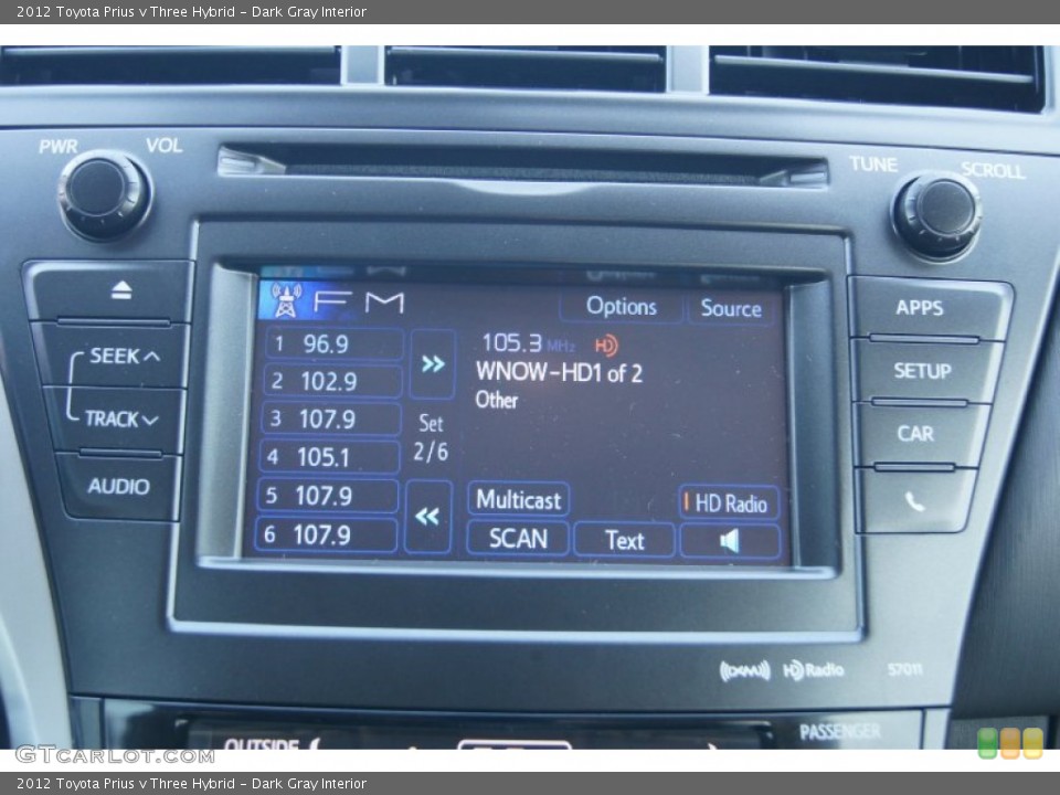 Dark Gray Interior Audio System for the 2012 Toyota Prius v Three Hybrid #72303313