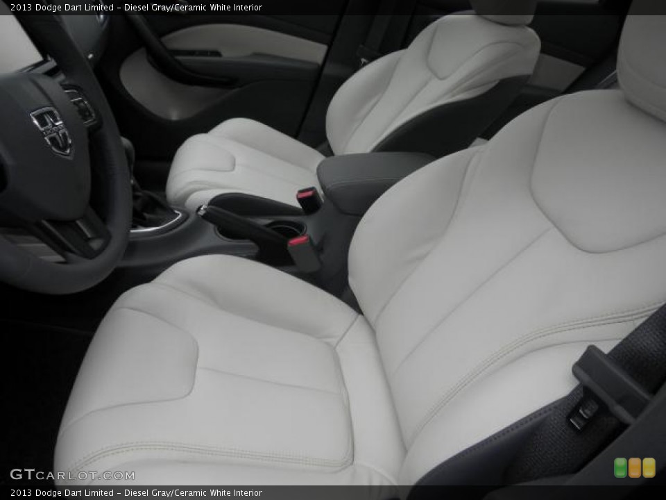 Diesel Gray/Ceramic White Interior Front Seat for the 2013 Dodge Dart Limited #72306214