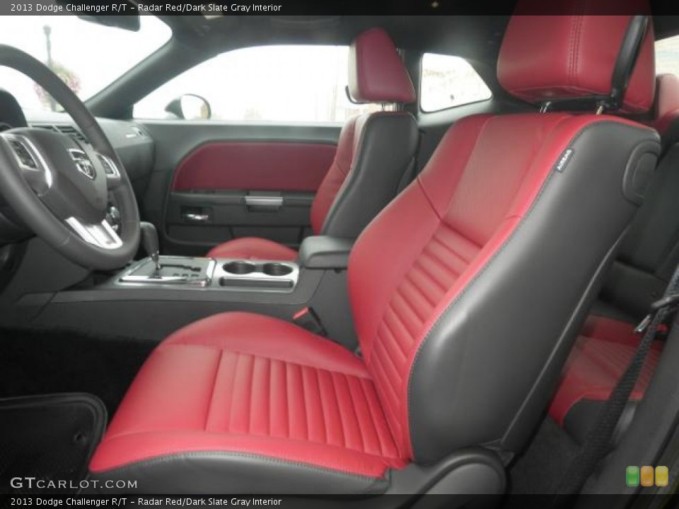 Radar Red/Dark Slate Gray Interior Front Seat for the 2013 Dodge Challenger R/T #72309580