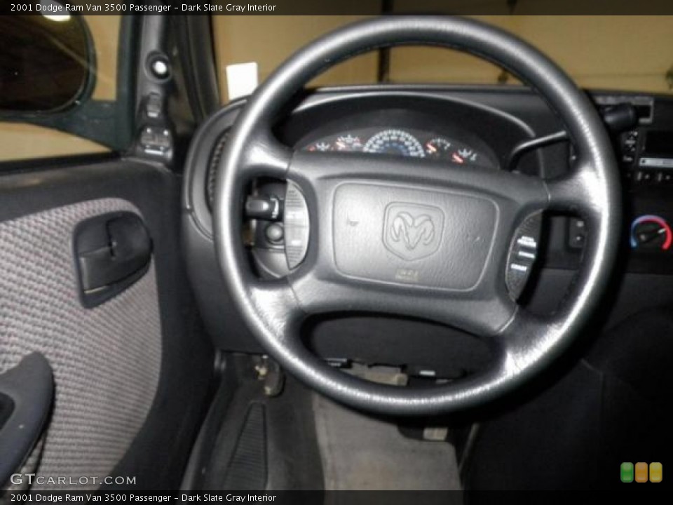Dark Slate Gray Interior Steering Wheel for the 2001 Dodge Ram Van 3500 Passenger #72315666