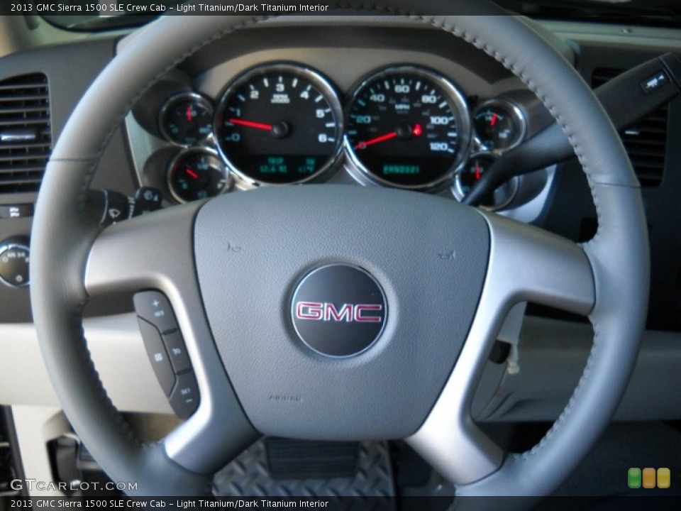 Light Titanium/Dark Titanium Interior Steering Wheel for the 2013 GMC Sierra 1500 SLE Crew Cab #72317039