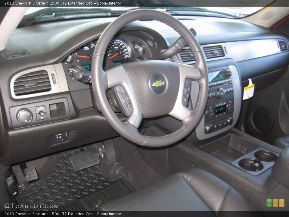 Ebony Interior Dashboard for the 2013 Chevrolet Silverado 1500 LTZ Extended Cab #72317485