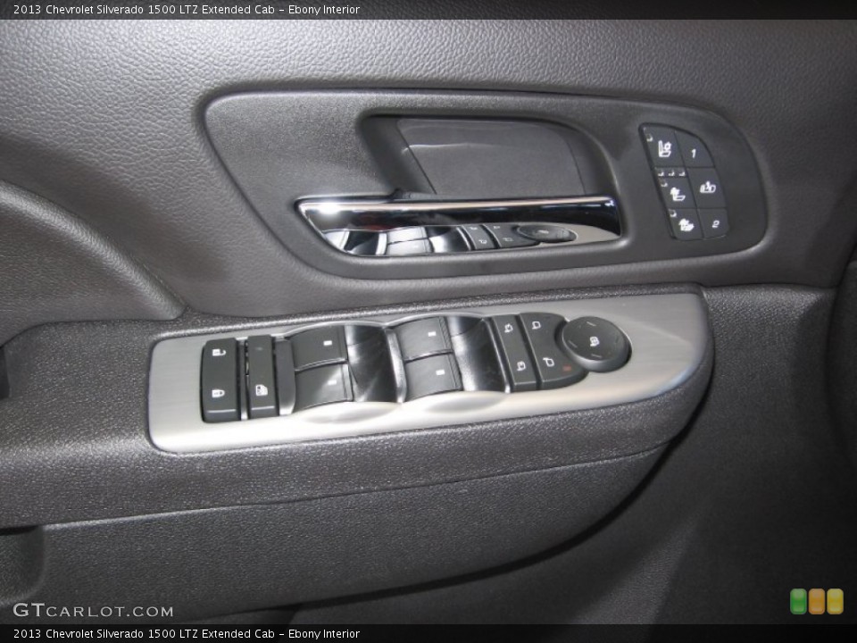 Ebony Interior Controls for the 2013 Chevrolet Silverado 1500 LTZ Extended Cab #72317506