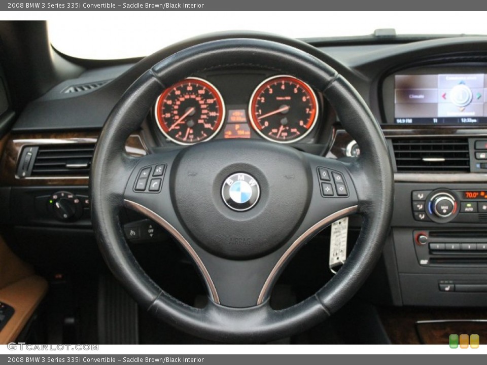 Saddle Brown/Black Interior Steering Wheel for the 2008 BMW 3 Series 335i Convertible #72320224