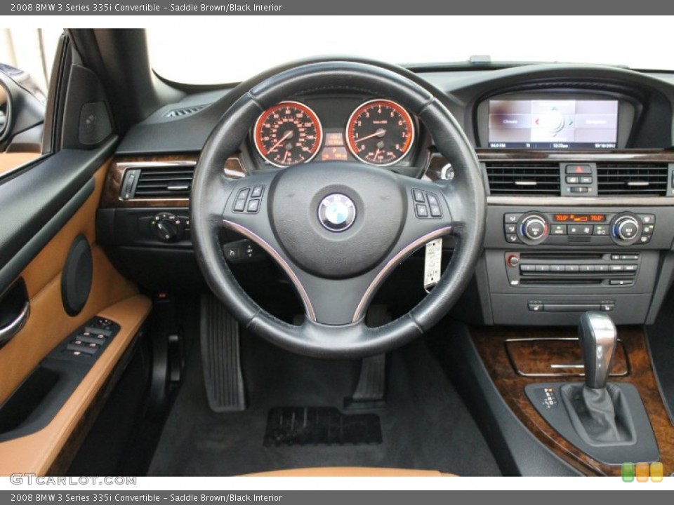 Saddle Brown/Black Interior Dashboard for the 2008 BMW 3 Series 335i Convertible #72320245
