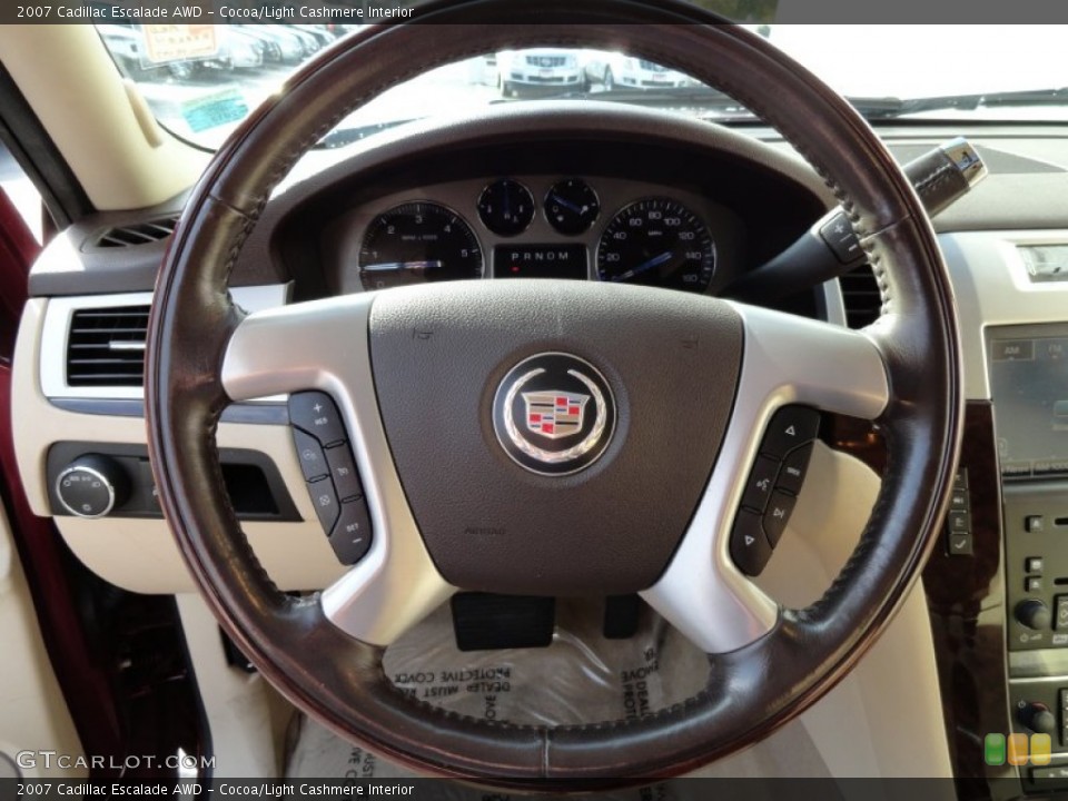 Cocoa/Light Cashmere Interior Steering Wheel for the 2007 Cadillac Escalade AWD #72326192