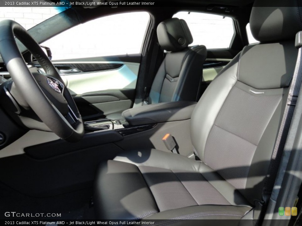 Jet Black/Light Wheat Opus Full Leather Interior Front Seat for the 2013 Cadillac XTS Platinum AWD #72328478