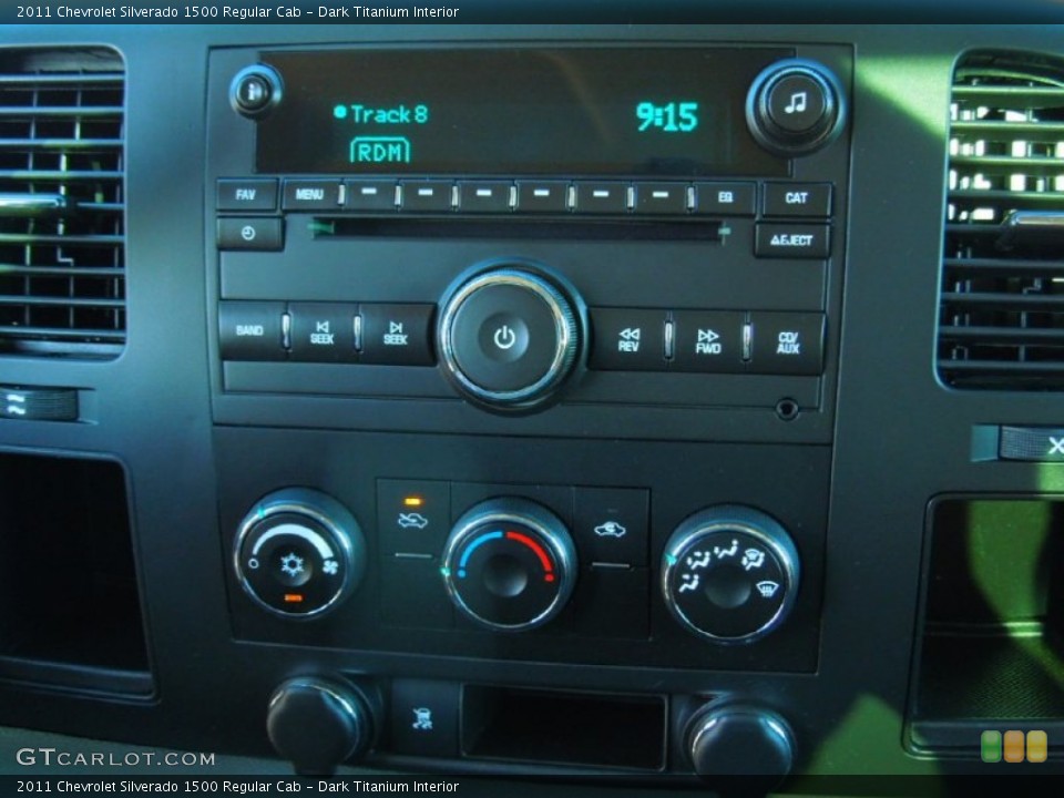 Dark Titanium Interior Controls for the 2011 Chevrolet Silverado 1500 Regular Cab #72328799