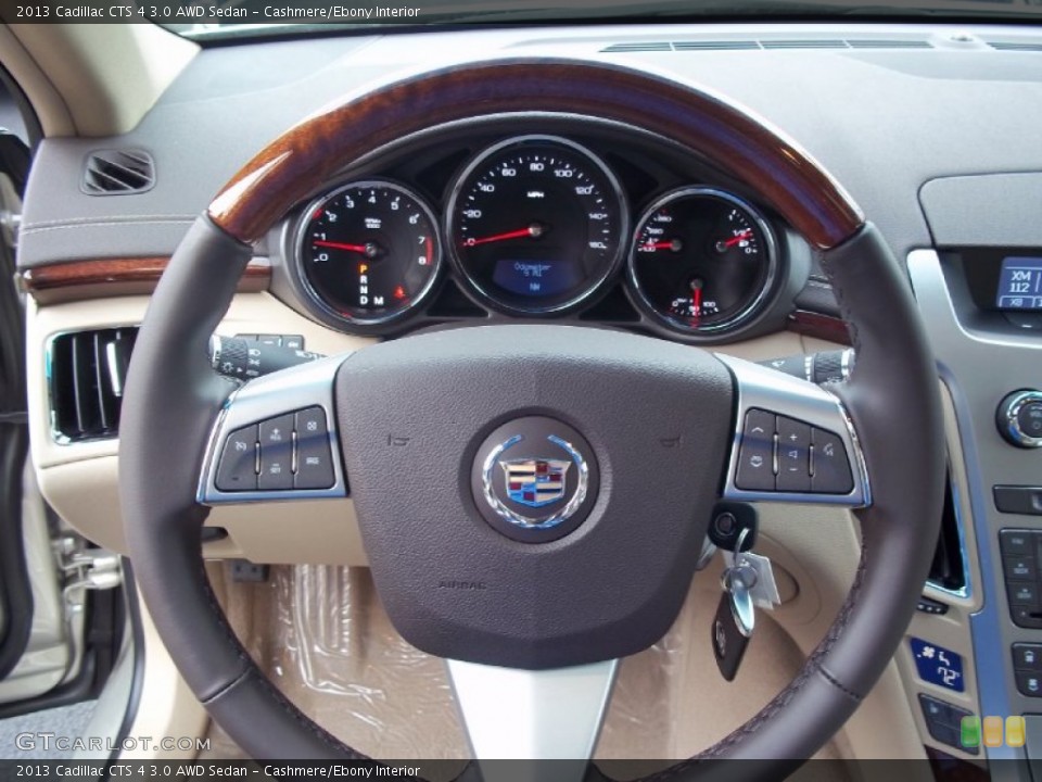 Cashmere/Ebony Interior Steering Wheel for the 2013 Cadillac CTS 4 3.0 AWD Sedan #72330491