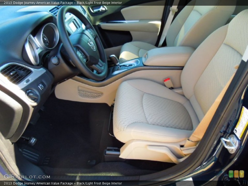 Black/Light Frost Beige Interior Front Seat for the 2013 Dodge Journey American Value Package #72333002