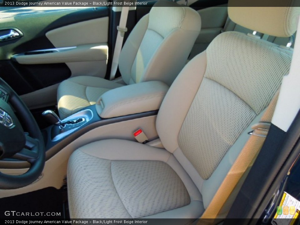 Black/Light Frost Beige Interior Front Seat for the 2013 Dodge Journey American Value Package #72333017