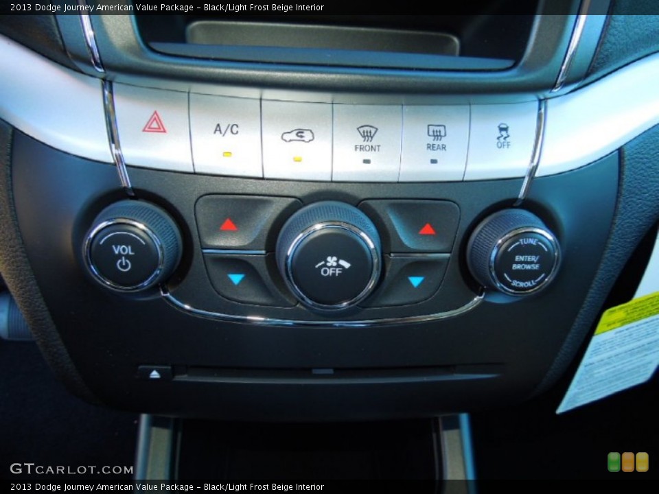 Black/Light Frost Beige Interior Controls for the 2013 Dodge Journey American Value Package #72333098