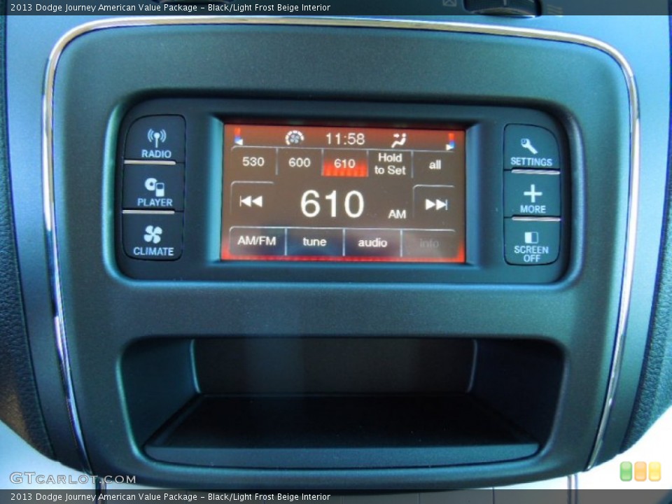 Black/Light Frost Beige Interior Controls for the 2013 Dodge Journey American Value Package #72333116