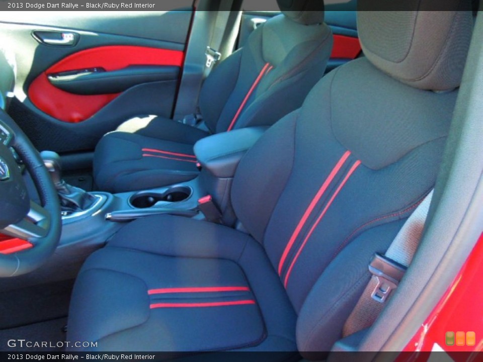 Black/Ruby Red Interior Front Seat for the 2013 Dodge Dart Rallye #72335120