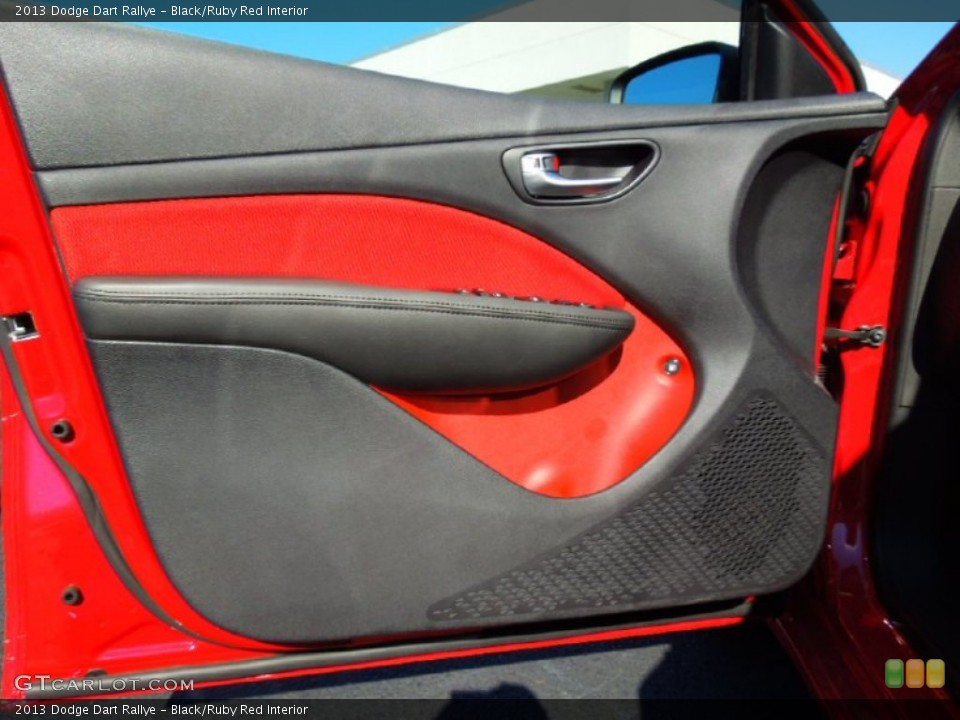 Black/Ruby Red Interior Door Panel for the 2013 Dodge Dart Rallye #72335138