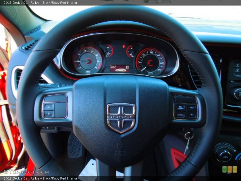 Black/Ruby Red Interior Steering Wheel for the 2013 Dodge Dart Rallye #72335213