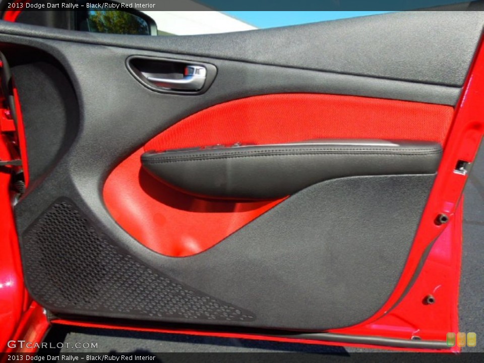 Black/Ruby Red Interior Door Panel for the 2013 Dodge Dart Rallye #72335354