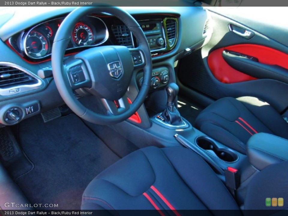 Black/Ruby Red Interior Prime Interior for the 2013 Dodge Dart Rallye #72335426