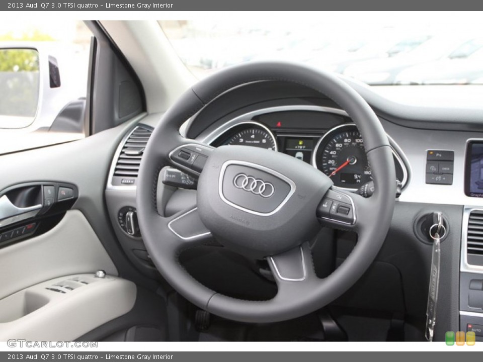 Limestone Gray Interior Steering Wheel for the 2013 Audi Q7 3.0 TFSI quattro #72335807