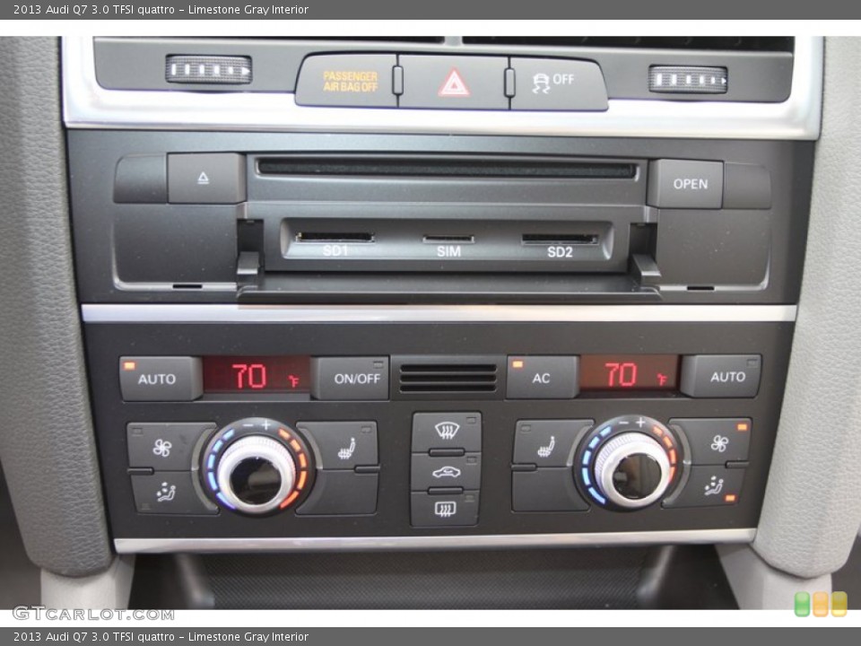 Limestone Gray Interior Controls for the 2013 Audi Q7 3.0 TFSI quattro #72335822