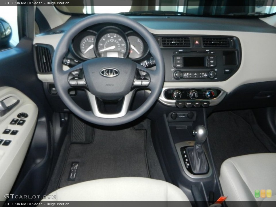Beige Interior Dashboard for the 2013 Kia Rio LX Sedan #72336560
