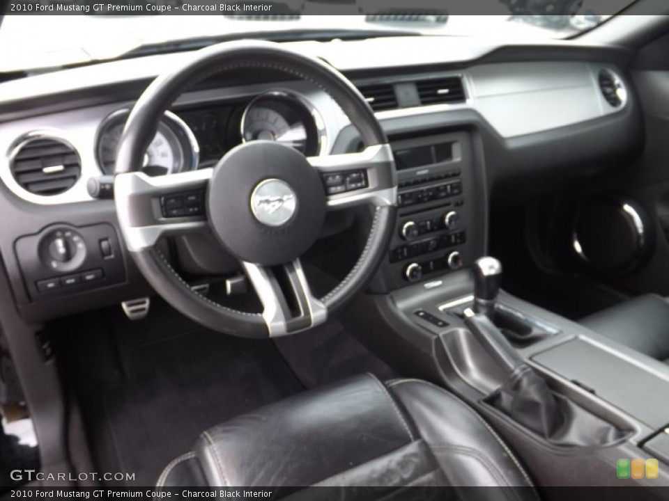 Charcoal Black Interior Prime Interior for the 2010 Ford Mustang GT Premium Coupe #72337250