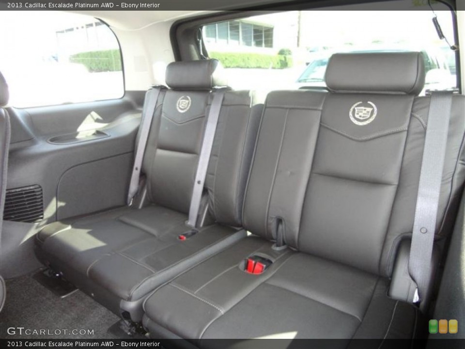 Ebony Interior Rear Seat for the 2013 Cadillac Escalade Platinum AWD #72339017