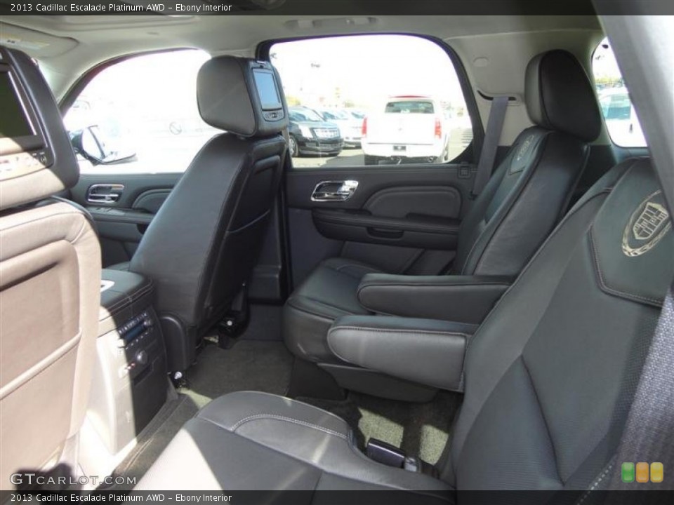 Ebony Interior Rear Seat for the 2013 Cadillac Escalade Platinum AWD #72339026