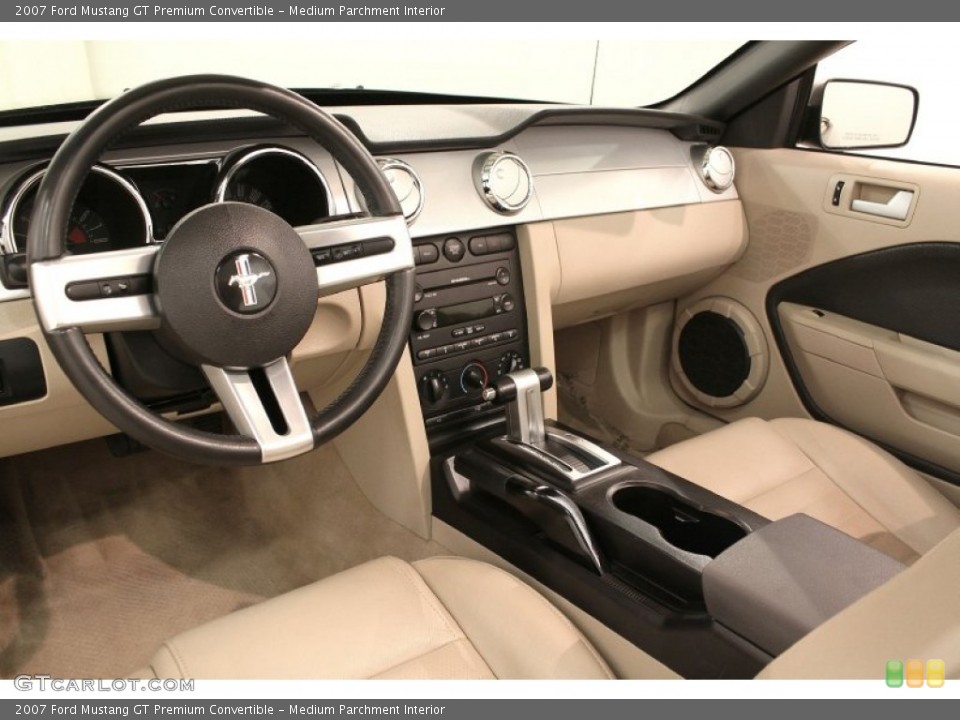 Medium Parchment Interior Prime Interior for the 2007 Ford Mustang GT Premium Convertible #72343815