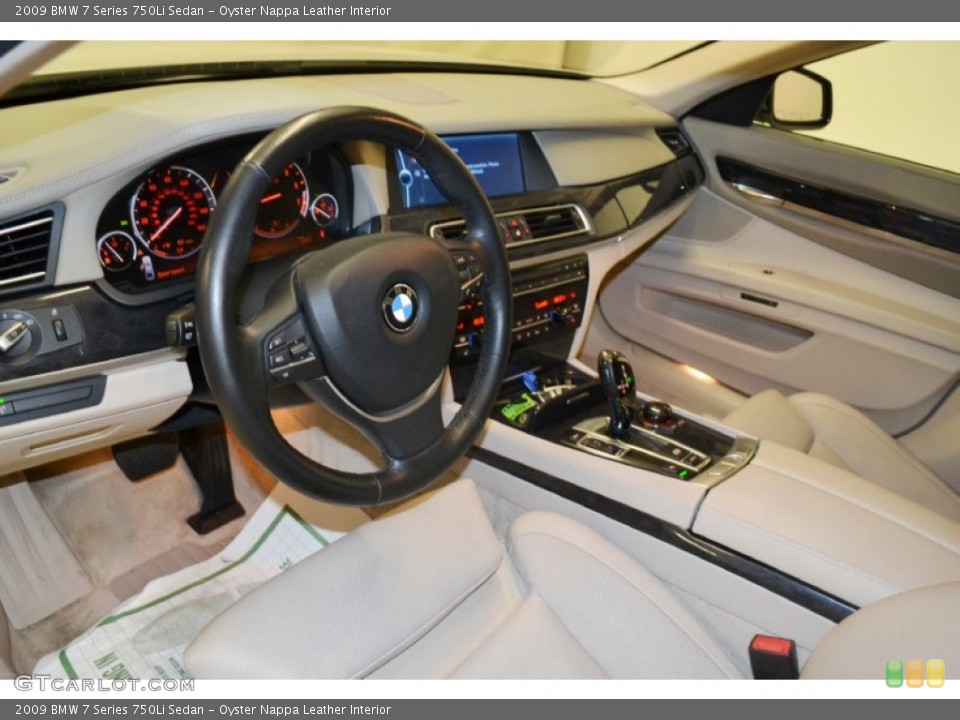 Oyster Nappa Leather Interior Prime Interior for the 2009 BMW 7 Series 750Li Sedan #72345802