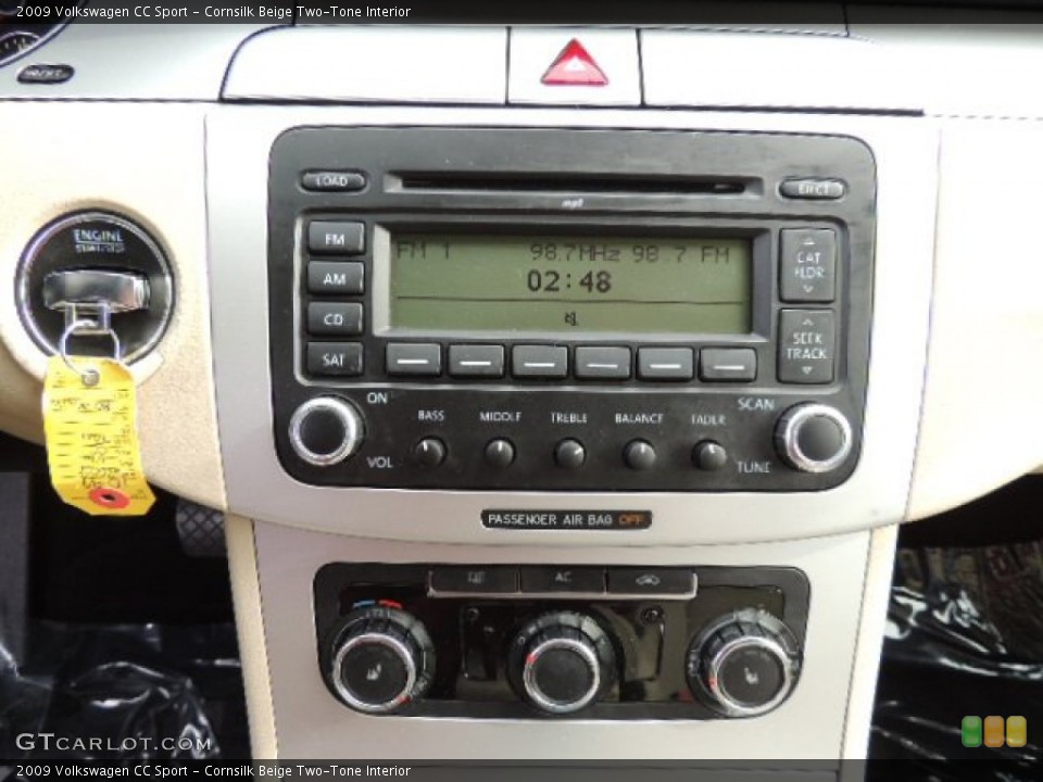 Cornsilk Beige Two-Tone Interior Audio System for the 2009 Volkswagen CC Sport #72350568