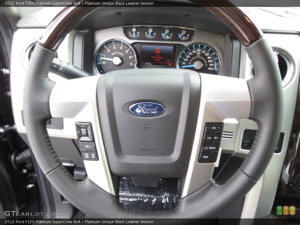 Platinum Unique Black Leather Interior Steering Wheel for the 2013 Ford F150 Platinum SuperCrew 4x4 #72359830