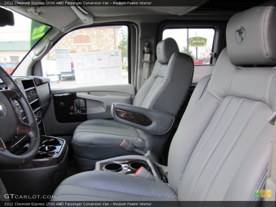 Medium Pewter Interior Front Seat for the 2012 Chevrolet Express 1500 AWD Passenger Conversion Van #72361728