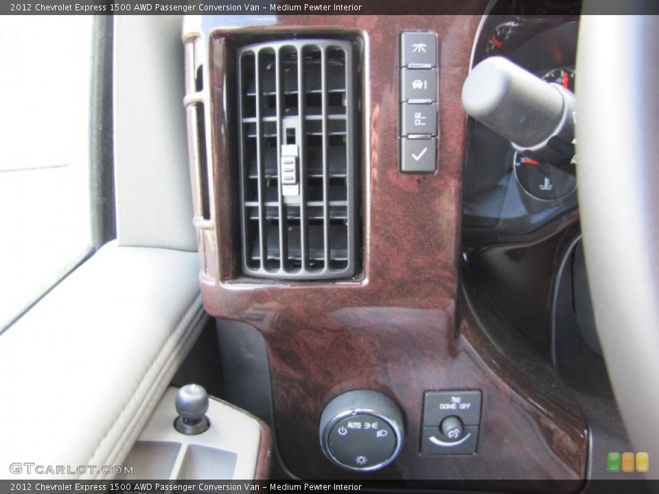 Medium Pewter Interior Controls for the 2012 Chevrolet Express 1500 AWD Passenger Conversion Van #72361800