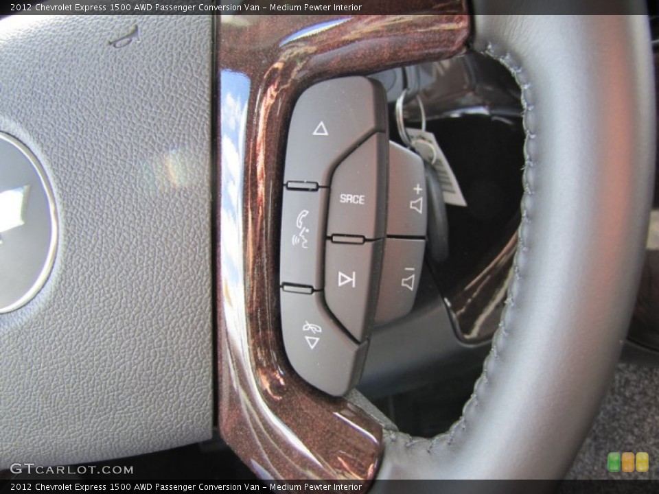 Medium Pewter Interior Controls for the 2012 Chevrolet Express 1500 AWD Passenger Conversion Van #72361851