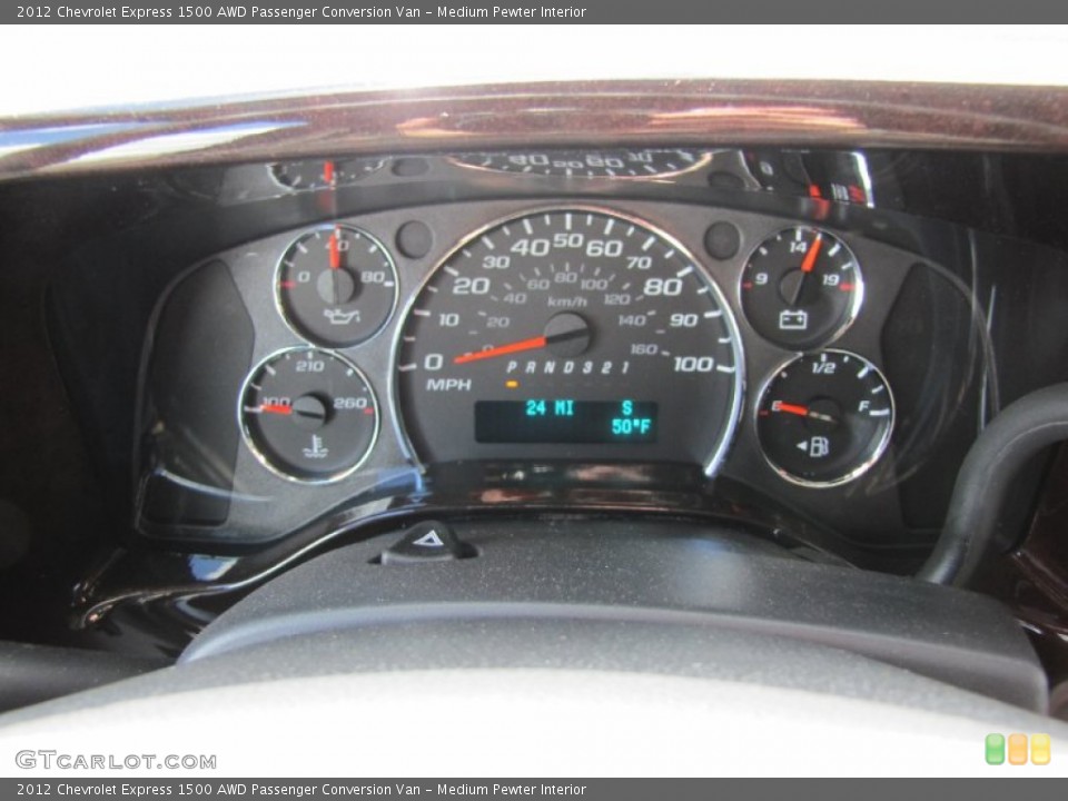 Medium Pewter Interior Gauges for the 2012 Chevrolet Express 1500 AWD Passenger Conversion Van #72361869