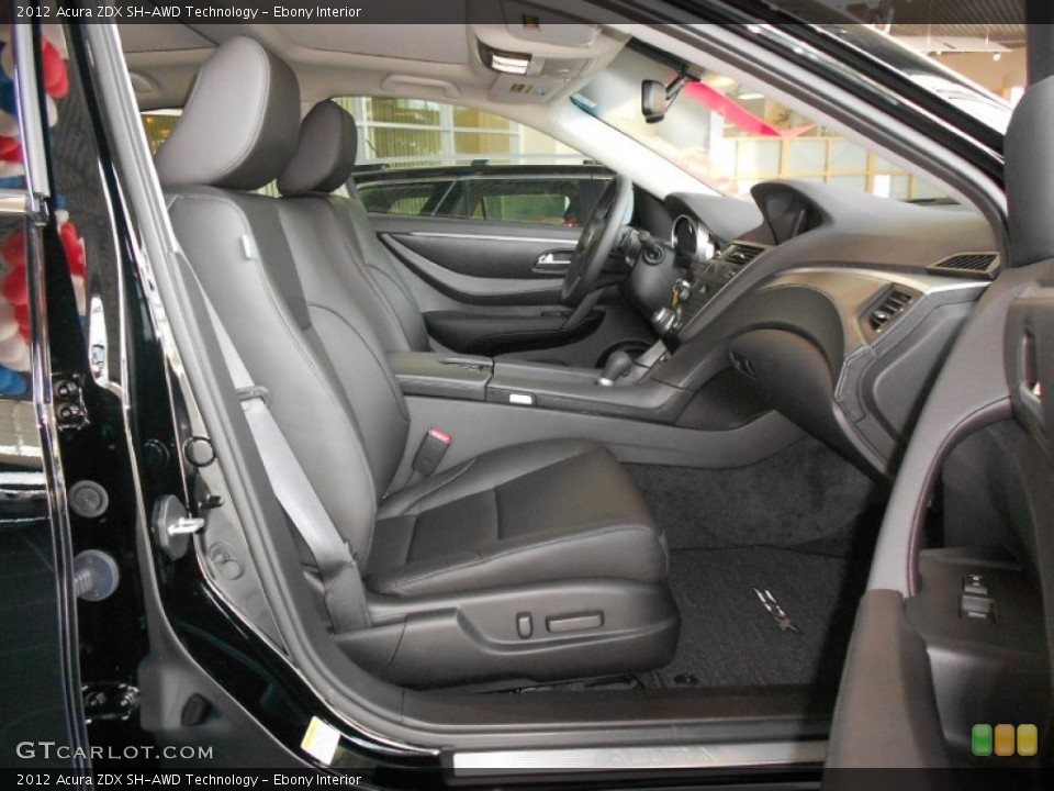 Ebony Interior Front Seat for the 2012 Acura ZDX SH-AWD Technology #72364209