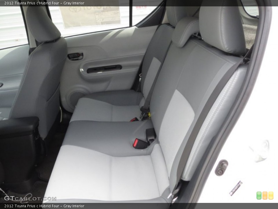 Gray Interior Rear Seat for the 2012 Toyota Prius c Hybrid Four #72365407
