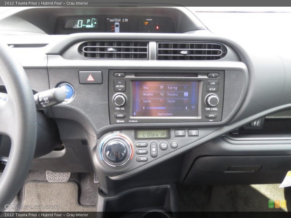Gray Interior Controls for the 2012 Toyota Prius c Hybrid Four #72365526