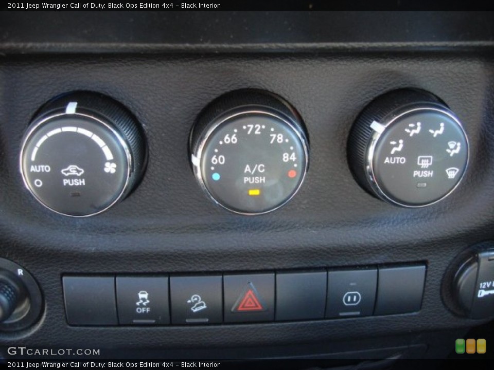 Black Interior Controls for the 2011 Jeep Wrangler Call of Duty: Black Ops Edition 4x4 #72375703