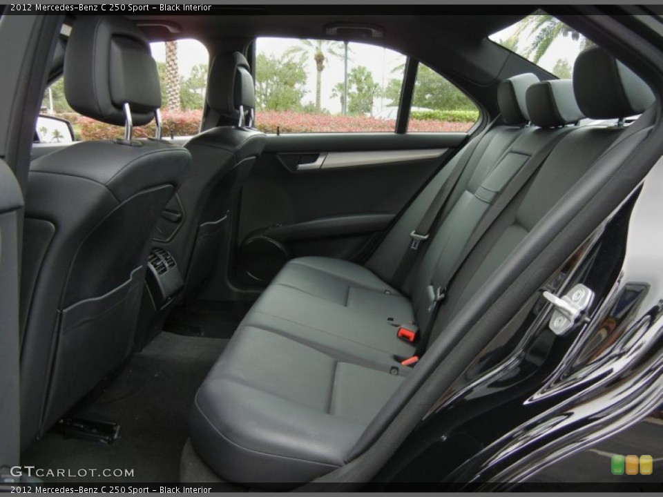 Black Interior Rear Seat for the 2012 Mercedes-Benz C 250 Sport #72376689