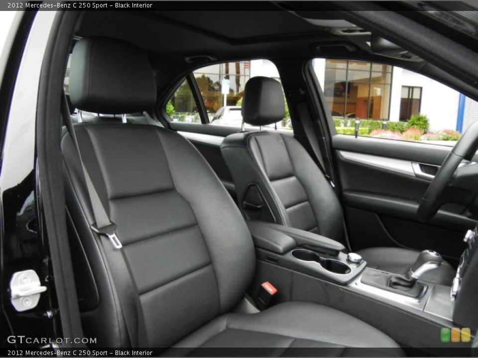 Black Interior Front Seat for the 2012 Mercedes-Benz C 250 Sport #72376764