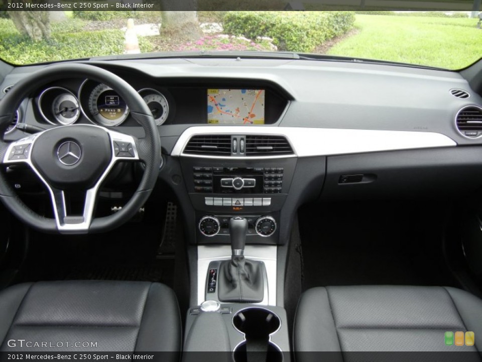 Black Interior Dashboard for the 2012 Mercedes-Benz C 250 Sport #72376809