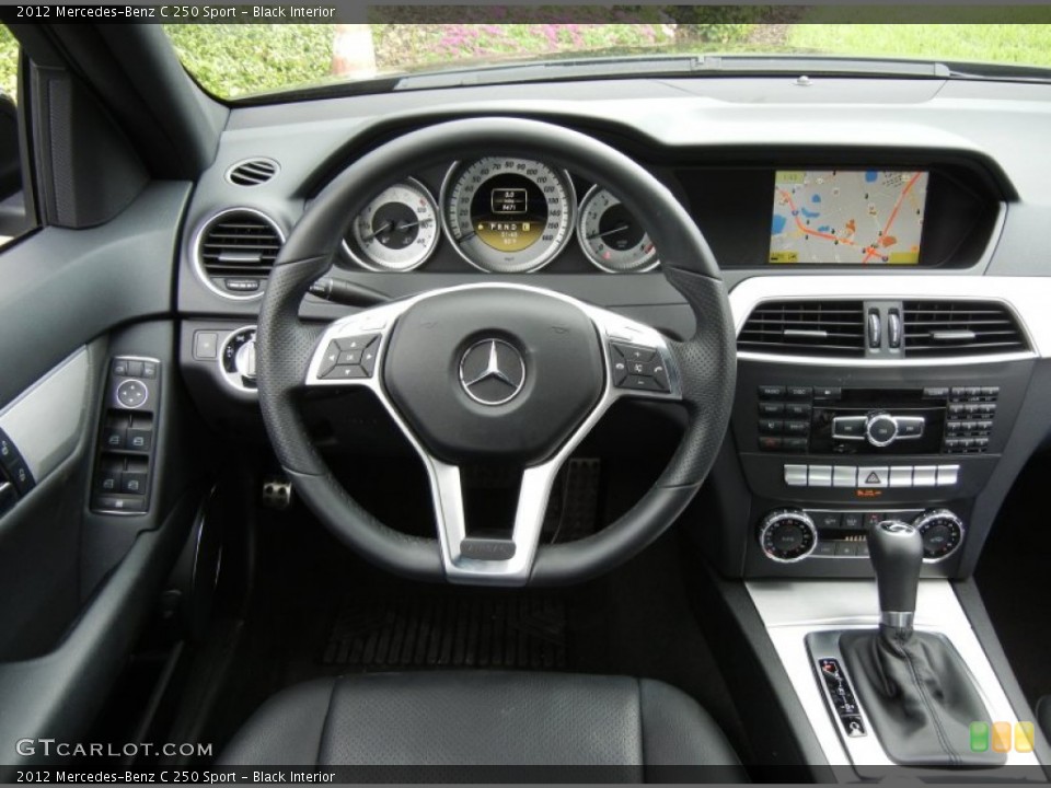 Black Interior Steering Wheel for the 2012 Mercedes-Benz C 250 Sport #72376837