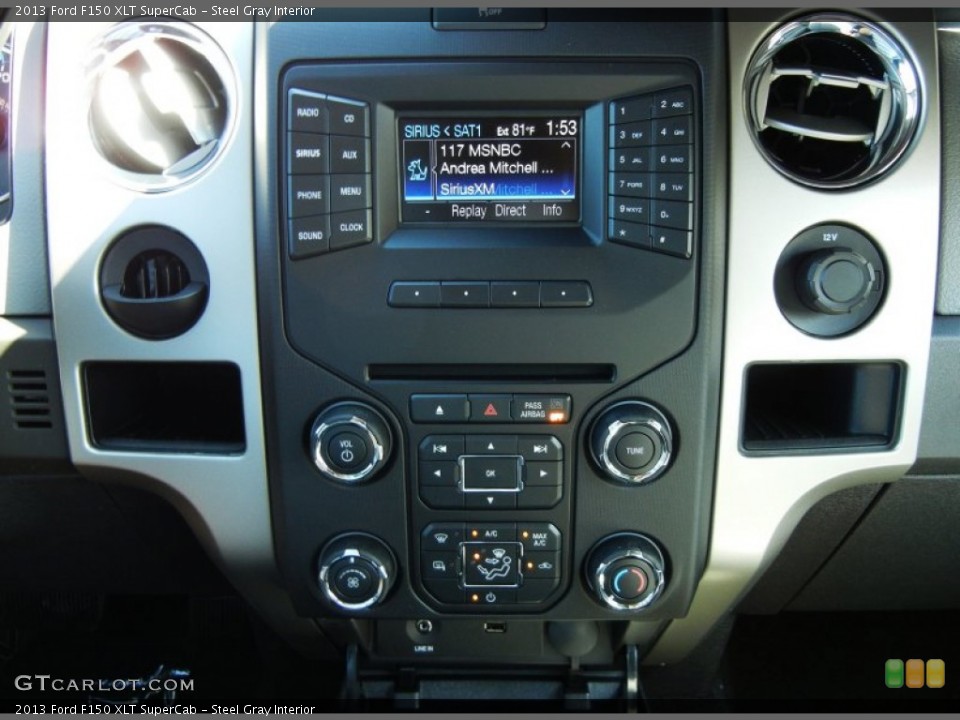 Steel Gray Interior Controls for the 2013 Ford F150 XLT SuperCab #72381825