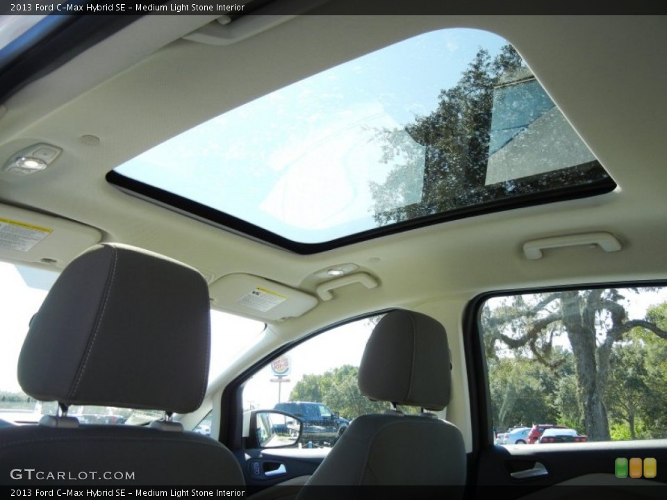 Medium Light Stone Interior Sunroof for the 2013 Ford C-Max Hybrid SE #72384228