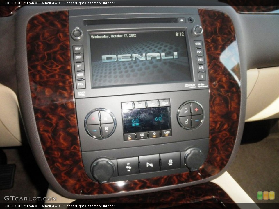 Cocoa/Light Cashmere Interior Controls for the 2013 GMC Yukon XL Denali AWD #72385240