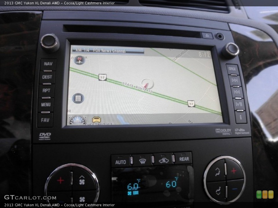 Cocoa/Light Cashmere Interior Navigation for the 2013 GMC Yukon XL Denali AWD #72385281